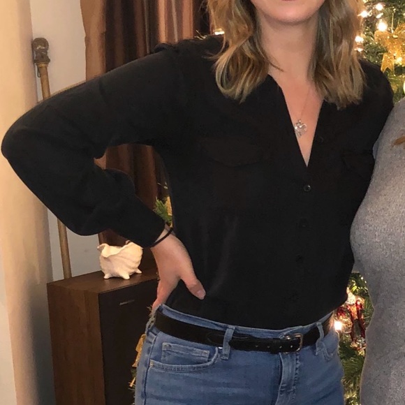 A&F Distressed Button Down Shirt - Picture 2 of 7